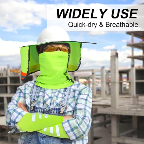 Vista 7 de Parasol de sombrero duro con visera de ala completa, protege tu cuello del sol, accesorios de construcción para hombres para sombreros duros