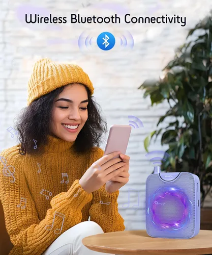 Vista 8 de SHIDU - Amplificador de voz de 35 W con cadena de perlas de micrófono Lavalier inalámbrico Bluetooth Voice Amplifier for Teachers, Portable