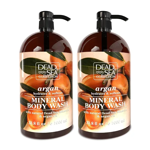 Vista 11 de Dead Sea Collection Gel de baño Almond Vanilla para mujeres y hombres, con minerales puros del mar muerto y aceite de almendras dulces, limpia e