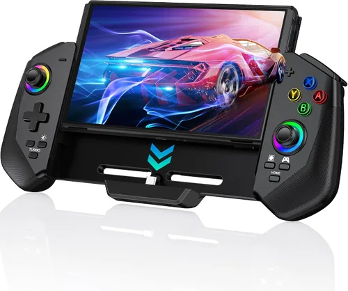 Vista 10 de KICKDOT Switch Controller with Hall Joystick for Nintendo Switch/OLED, Switch Pro Remote Controller Turbo/4 Game Slot/Dual Motor,One-Piece Handheld
