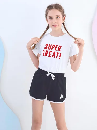Vista 6 de Rolanko Pantalones cortos activos de delfín para niñas, paquete de 3 unidades, ciclismo, correr, verano, playa, atletismo, deportes, 4-14 años