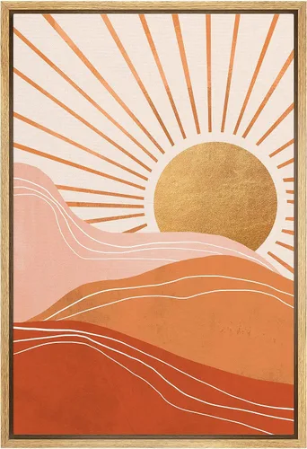Vista 45 de SIGNFORD Lienzo enmarcado para pared, pinos sepia, bosques, bosques, naturaleza, ilustraciones de área silvestre, arte digital, arte moderno