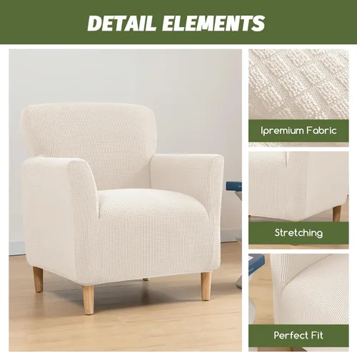 Vista 2 de FUANGUI Funda para Sillón de Banquete con Brazos Fundas para Sillas Elásticas Funda para Sillón Club Funda Suave para Sillón Sofá Cubiertas