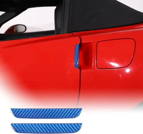 Vista 10 de Adhesivo de fibra de carbono suave para manija de puerta de automóvil compatible con Chevrolet Corvette C6 2005-2013 adhesivo para manija exterior