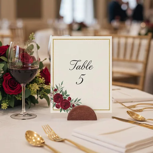 Vista 4 de 10 tarjeteros de madera para colocar tarjetas, diseño semicircular, números de mesa de madera ligeros para tarjetas delgadas de fiesta de boda
