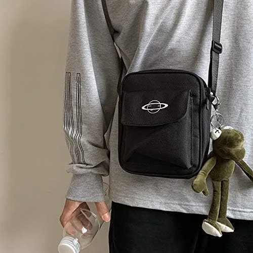 Vista 5 de Bolso de lona pequeño bolso cruzado para hombre, bolsos para mujer, bolso cruzado estético