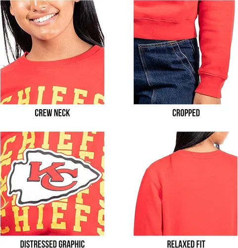 Vista 5 de Ultra Game NFL Women's Supreme Crop Top Sweatshirt