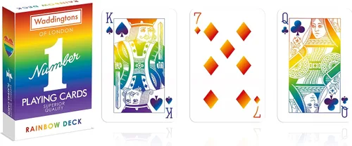 Vista 2 de Juego de cartas número 1 de Waddingtons, ilumina tus juegos, incluyendo Snap y Poker con esta baraja, compañero de viaje, regalo y juguete