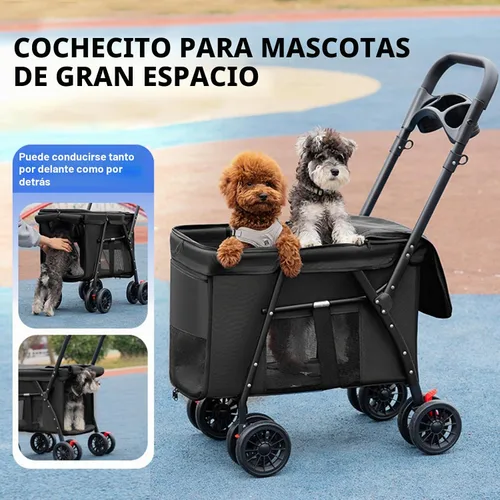 Vista 3 de Cochecito para mascotas Gato Perro Cochecito Viaje Plegable Pet Carriers