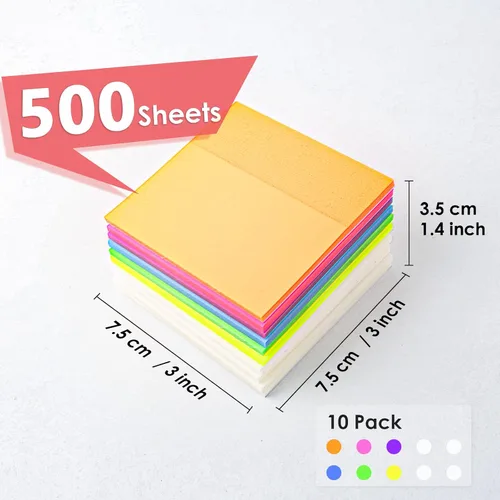 Vista 4 de Notas adhesivas transparentes 500 unidades y 6 bolígrafos de gel