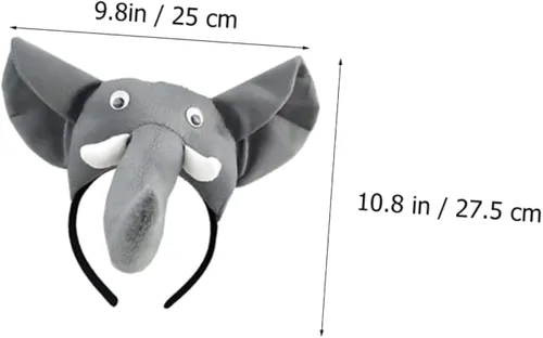 Vista 6 de HOLIDYOYO 5pcs Set Headband Adult Costumes Costumes Cosplay Accessories Animal Ears Headband Elephant Costume Elephant Ears Headband Cartoon