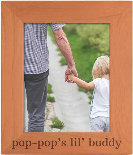 Vista 31 de Personalized Gifts Grandpa Gift Grandpa's Lil' Buddy Grandson - Marco de fotos de madera natural grabado de 4 x 6 pulgadas, diseño de paisaje