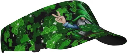 Vista 2 de Lindo trébol del día de San Patricio para mujeres y hombres, visera deportiva para exteriores, sombrero de trébol verde, sombreros ajustables