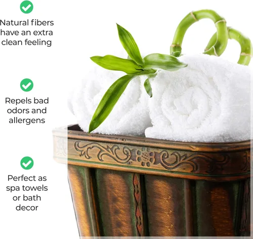Vista 5 de Superior Rayon - Juego de toallas de 12 piezas de mezcla de bambú, de secado rápido, artículos esenciales para el baño, ducha, spa, toallas