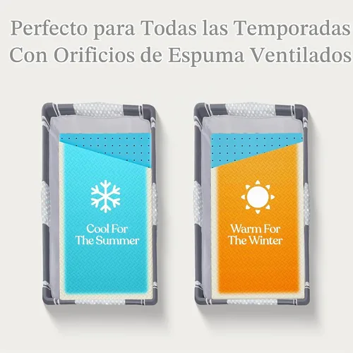 Vista 4 de Colchón Pack and Play: funda extraíble impermeable lavable + bolsa