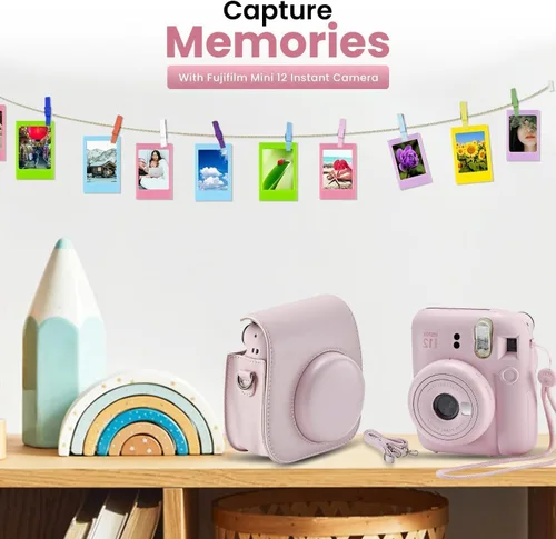 Vista 2 de Cámara Fujifilm Instant Mini 12 + Paquete de Accesorios y Funda Personalizada Compatible + Fuji Instant (20 Fotos) Álbum de Fotos Mini de Diseñador