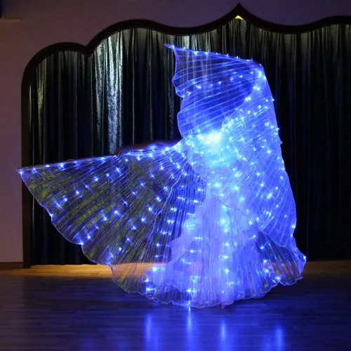 Vista 3 de Alas LED Isis Glow Light Up Disfraces LED Performance Carnaval Capa para EDC Azul