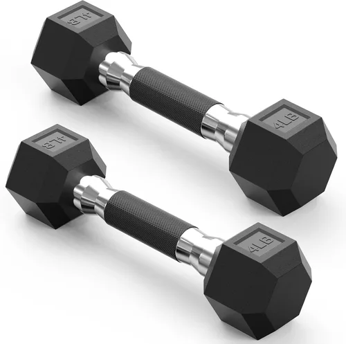 Vista 12 de Hex Dumbbell Set 2.5-100lb, Rubber Grip Dumbbells, Home Gym Complete & Durable Cast Iron Core Odorless Antiroll Hex Shape Ergonomic Versatile Home