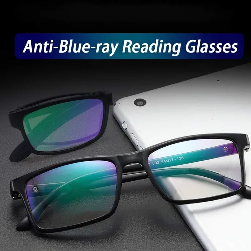 Vista 2 de LUFF Reading Glasses blue light blocking 4 Pairs Folding spring hinge Readers Women Men