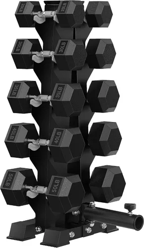 Vista 10 de HANDBODE Dumbbell Set with A-Frame Rack, Rubber Coated Dumbbells 260-600 lb