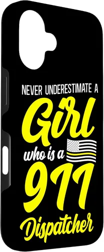Vista 3 de 911 Dispatcher Thin Gold Yellow Line Girl Female Never Case for iPhone 16