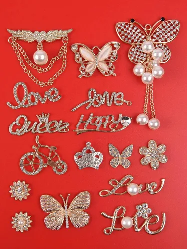 Vista 5 de Bling Jewelry - Abalorios de zapatos de diamantes esmaltados para decoración de zapatos con cadenas accesorios para zuecos para niñas y mujeres