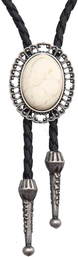 Vista 109 de Jeilwiy Corbata de bolo para hombre, corbata de vaquero occidental, collar de corbata de bolo dorado, corbata de cuero, corbata de Halloween