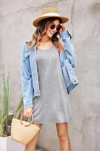 Vista 4 de Ekouaer Camisón sin mangas con espalda cruzada para mujer