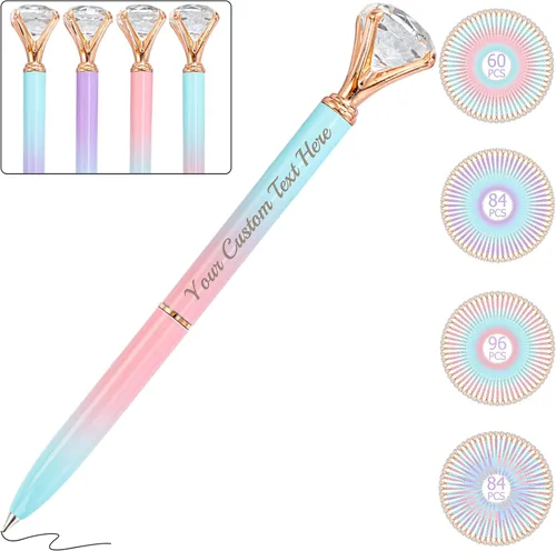 Vista 39 de Bolígrafos personalizados con punta de lápiz capacitivo, bolígrafo de diamante con nombre grabado personalizado, grabado gratis, logotipo Estilo 3