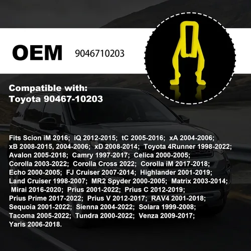 Vista 3 de 30 unids plástico de nylon cubierta del altavoz clip interruptor bisel clip compatible con Toyota Lexus 9046710203
