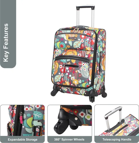 Vista 2 de Maleta de mano Lily Bloom diseño expansible con estampado maleta para mujer con ruedas giratorias