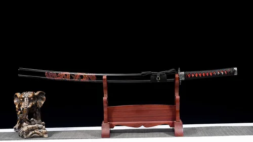 Vista 2 de Espada japonesa hecha a mano del dragón Katana Samurai de 41 pulgadas 1095 de acero al carbono