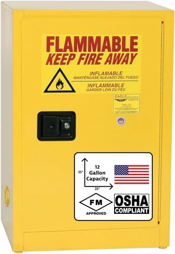 Vista 13 de Eagle American Made Armario de almacenamiento de líquidos inflamables de 2 galones, gabinete ignífugo que ahorra espacio con cierre manual