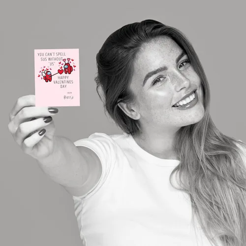 Vista 6 de Lashicorn A mong Us - Paquete de 30 tarjetas de San Valentín Día de San Valentín Ideal para combinar con mini figuras de Among Us Diseño Sus