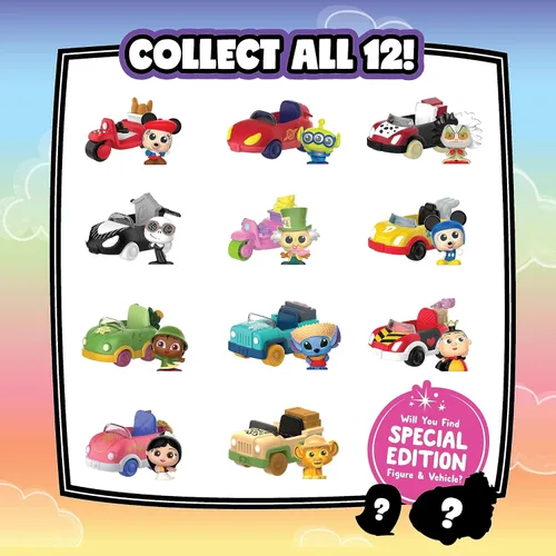 Vista 4 de Disney Doorables Let's Go Series 2 - Paquete de 2 figuras y vehículos, los estilos pueden variar, juguetes para niños con licencia