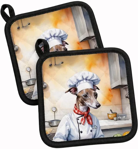 Vista 95 de Caroline's Treasures Coton de Tulear El Chef Par de Agarraderas de Ollas de Cocina Resistentes al Calor Juegos de Agarraderas de Ollas Almohadillas