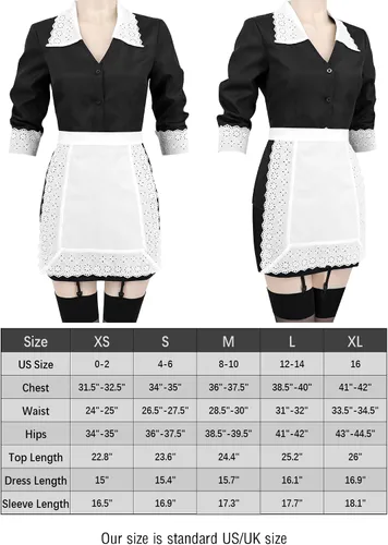 Vista 5 de C-ZOFEK Disfraz de sirvienta francesa Moi para mujer, talla de EE. UU., para Halloween