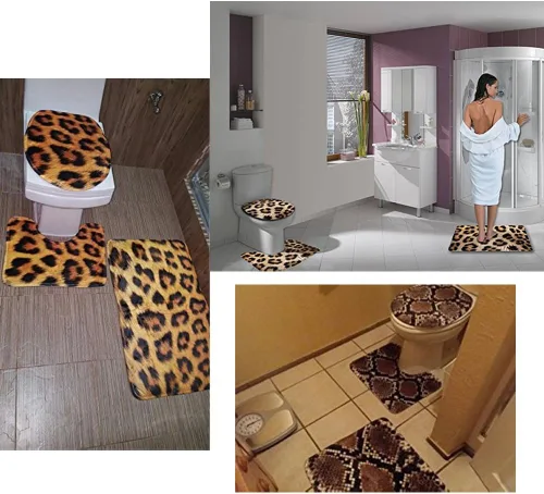 Vista 7 de UNICEU Alfombras de baño de 3 piezas, diseño de margaritas hippie, girasol, suave, absorbente, alfombrilla de baño + alfombrilla de contorno