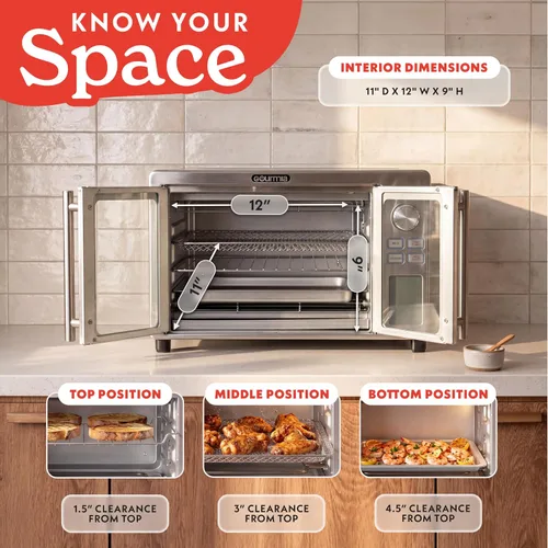 Vista 11 de Gourmia GTF7520 Horno Tostador Freidora de Aire
