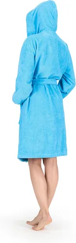 Vista 3 de NINE WEST Bata de baño de lujo con capucha para mujer, 100% algodón turco