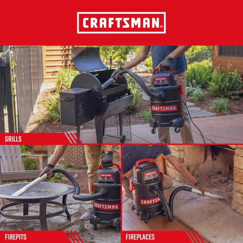 Vista 4 de CRAFTSMAN CMXEVBE17050 - Aspiradora para cenizas y parrilla (5 galones, 7.8 amperios) Portable Dry Only Shop Vacuum with Drum Filter, Cartridge