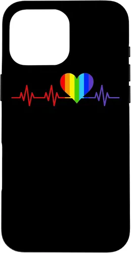 Vista 19 de Gay EKG Pulse Heartbeat Pride Flag y Queer LGBTQ Rainbow Case para iPhone 17