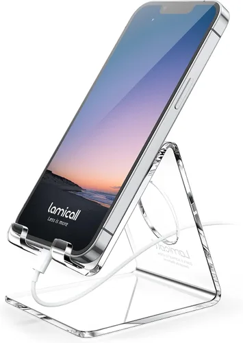 Vista 10 de Lamicall Soporte para teléfono celular, base para teléfono: cuna, soporte, soporte para escritorio de oficina - negro