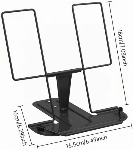 Vista 5 de MSDADA - Soporte de libros de metal para escritorio, soporte ajustable para lectura, soporte portátil para libros de cocina y documentos, soporte