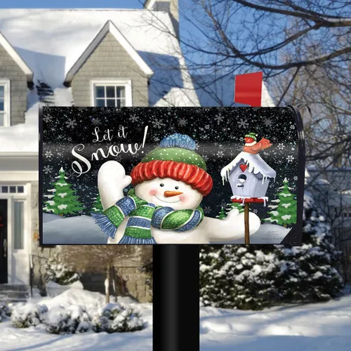 Vista 2 de Briarwood Lane Funda para buzón de invierno Snow Time Snowman Tiempo de nieve