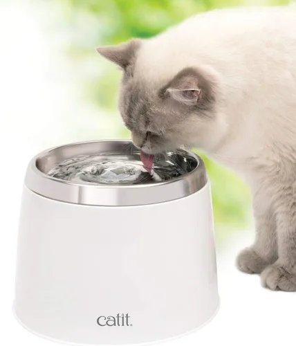 Vista 2 de Catit Fuente de agua para gatos de acero inoxidable fresca y transparente, 50023