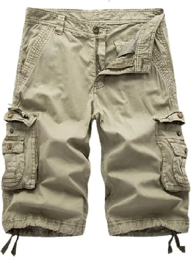 Vista 9 de Leward Pantalones cortos cargo de sarga de algodón para hombre, ligeros para exteriores