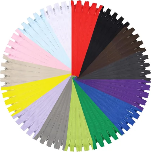 Vista 11 de DOITEM - Cremalleras invisibles para costura, 45 unidades de 10 pulgadas, cremalleras invisibles de nailon multicolor para coser y manualidades, 15