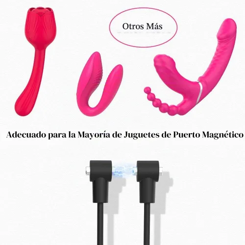 Vista 3 de Cable magnético universal de carga rápida USB para masajeador, adaptador USB de repuesto para computadora Cable de carga para masajeador compatible