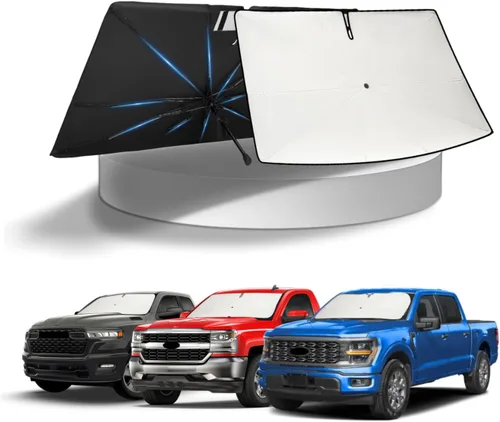 Vista 301 de KUST - Parasol plegable para parabrisas para BMW X1 E84, accesorios 2011 2012 2013 2014 2015, protector de visera de sol ajustable que bloquea